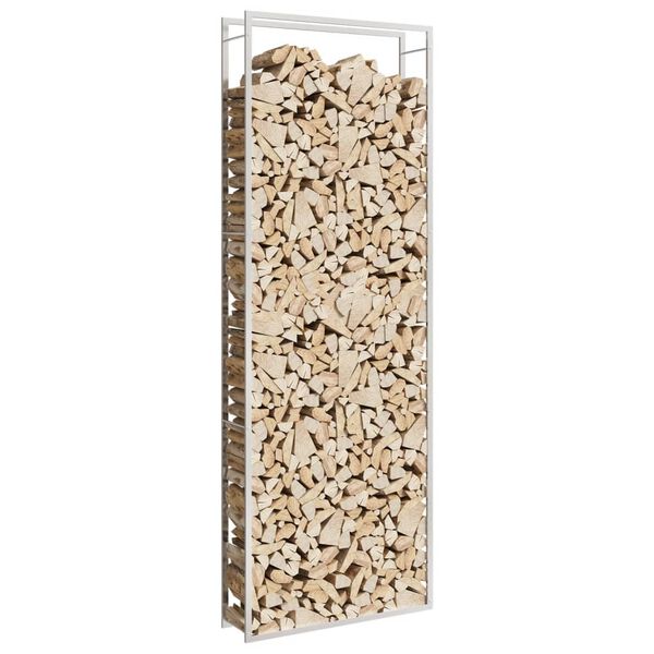 vidaXL Firewood Rack 110x28x312 cm Stainless Steel