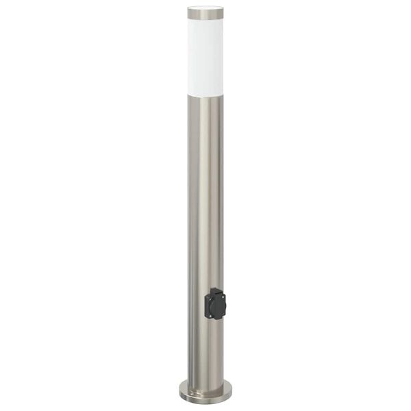 vidaXL Bollard Lights with Outlet 3pcs 80 cm Stainless Steel IP44
