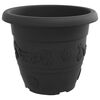 vidaXL Round Flower Pot 24 pcs Black &Oslash; 34 x 28 cm Plastic