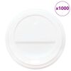 vidaXL Paper Coffee Cup Lids &Oslash;80 mm 8oz 1000 pcs White Plastic