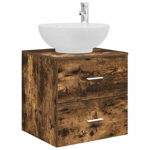 vidaXL Wall-Mounted Sink Vanity Smoked Oak 49.5 x 44.5 x 66.5 cm