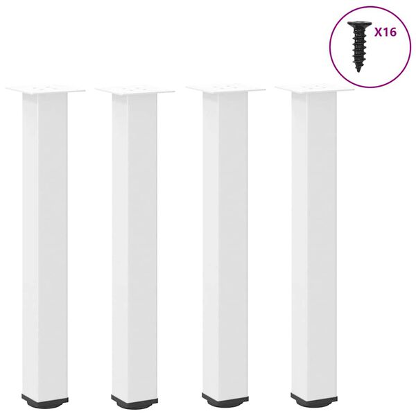 vidaXL Console Table Legs 4 pcs White 72-74 cm Steel
