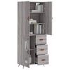 vidaXL Highboard Grey Sonoma 69.5x34x180 cm Engineered Wood