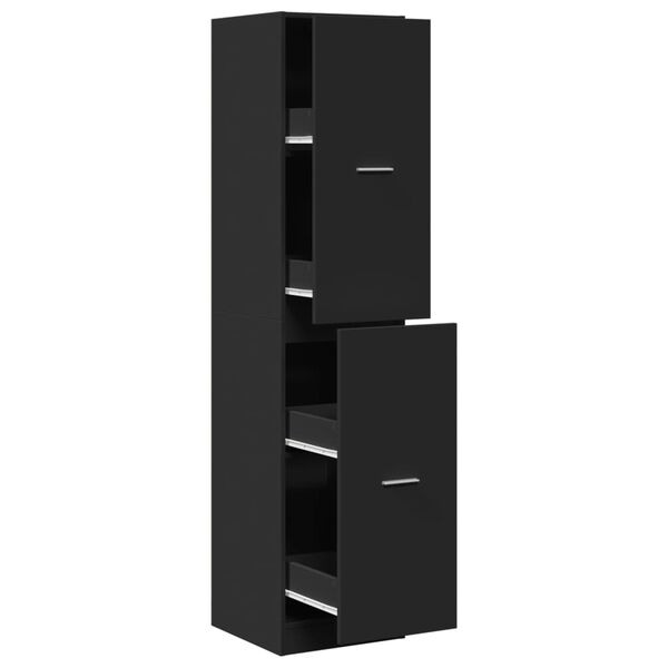 vidaXL Apothecary Cabinet Black 40x41x174.5 cm Engineered Wood