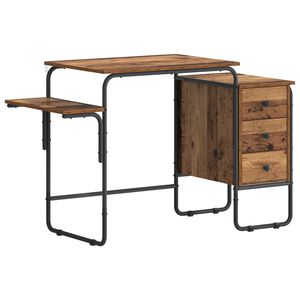 vidaXL Desk with Storage Oak Wood 120 x 50 x 75 cm