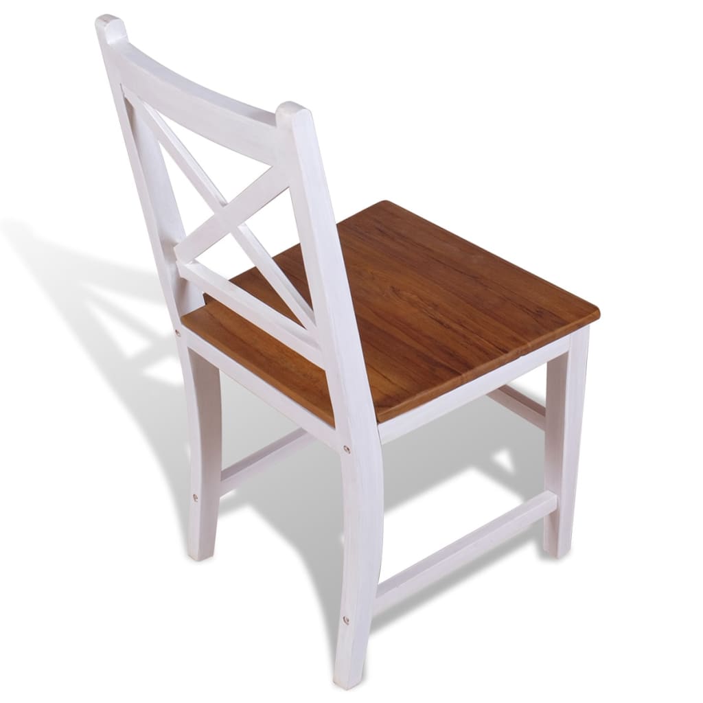 vidaXL Dining Chairs 4 pcs Solid Teak Mahogany