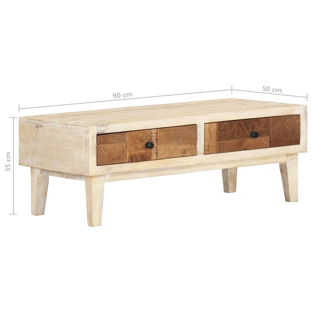 vidaXL Coffee Table 90x50x35 cm Solid Reclaimed Wood