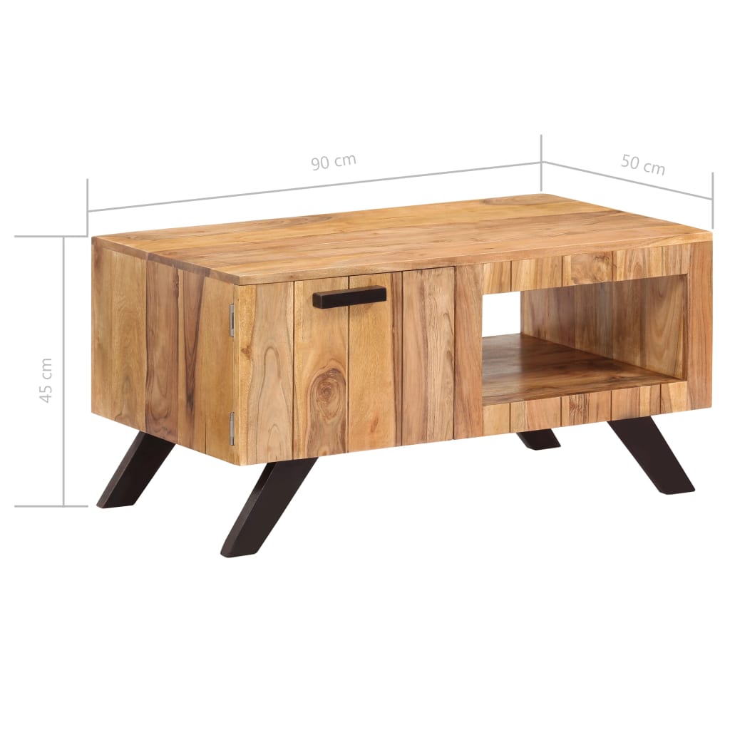vidaXL Coffee Table 90x50x45 cm Solid Acacia Wood
