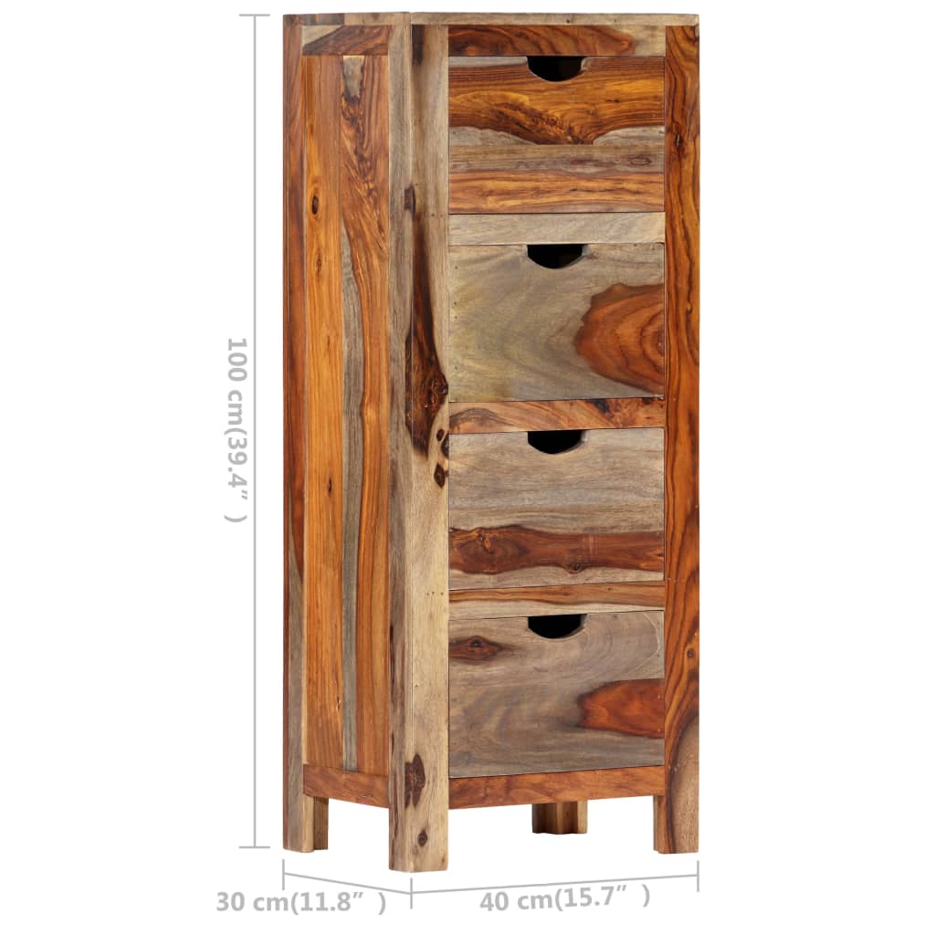 vidaXL Drawer Cabinet 40x30x100 cm Solid Sheesham Wood