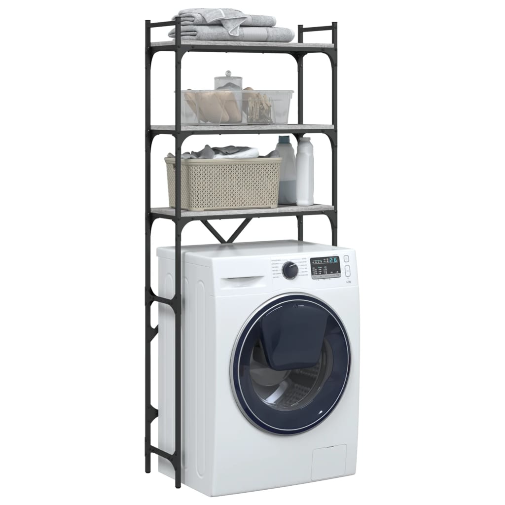 vidaXL Washing Machine Shelf Grey Sonoma 67x25x163 cm Engineered Wood