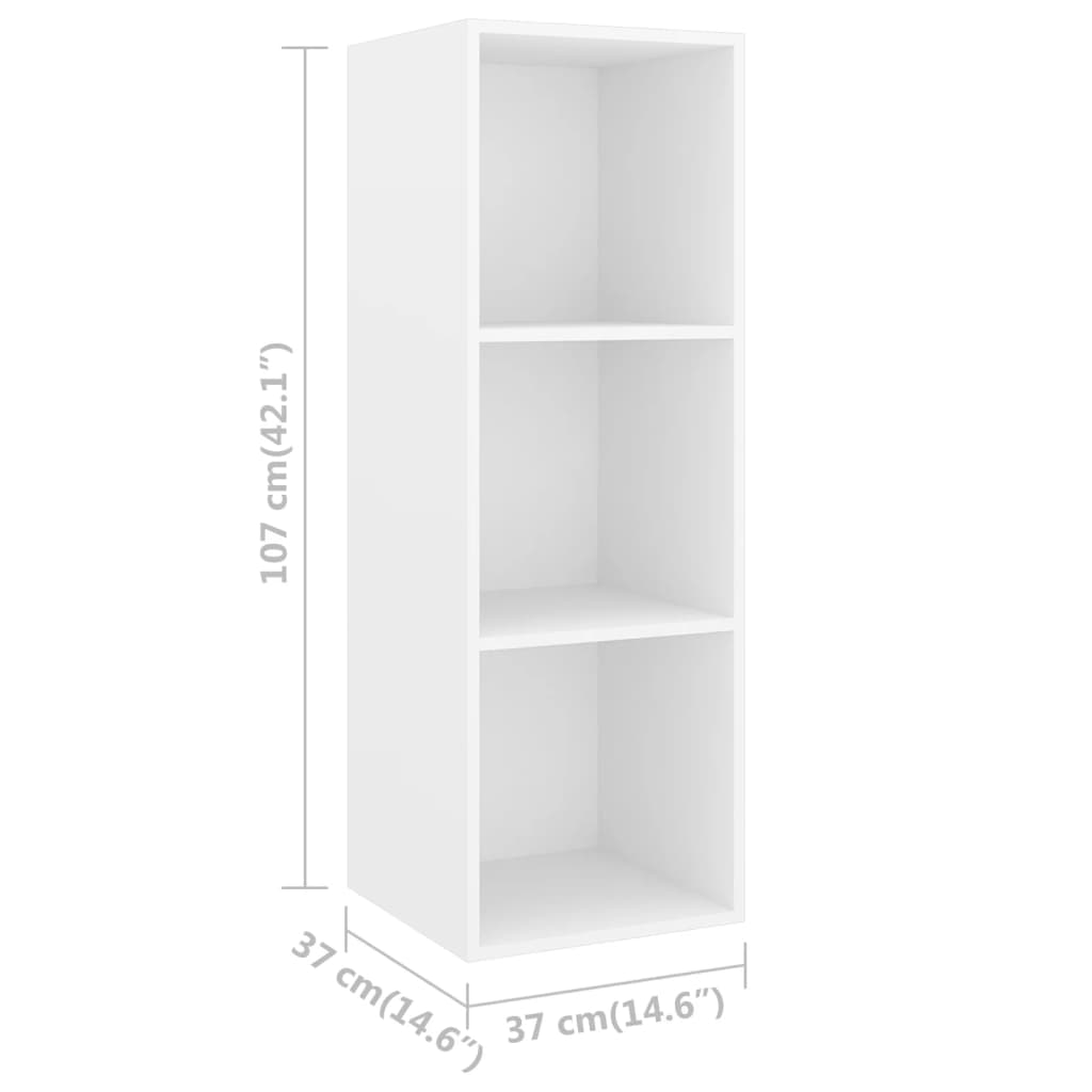 vidaXL Wall-mounted TV Cabinets 4 pcs White Engineered Wood