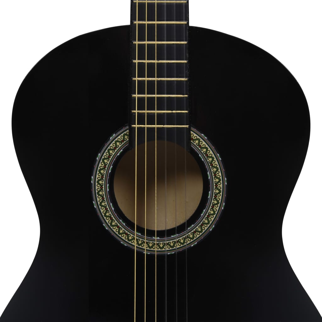 vidaXL Classical Guitar for Beginner with Bag Black 4/4 39"