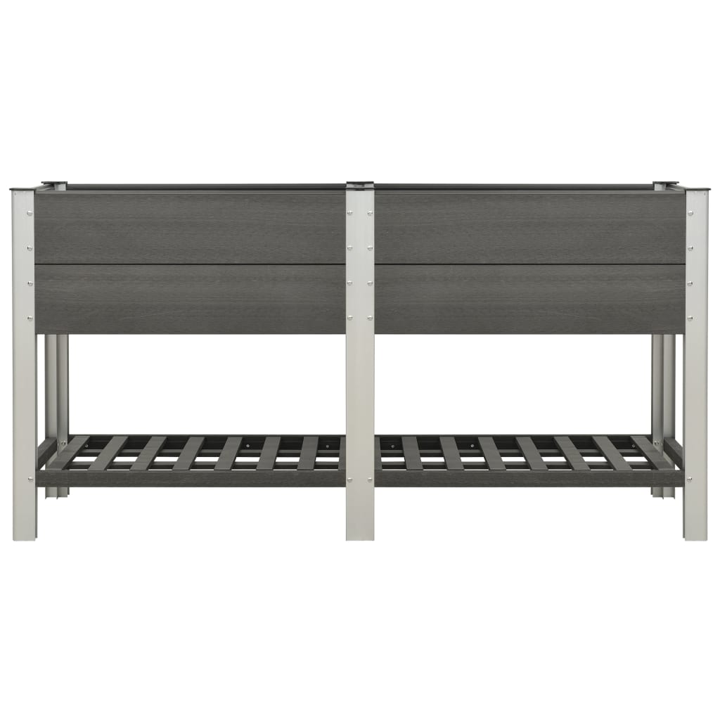 vidaXL Garden Raised Bed with Shelf 175x50x90 cm WPC Grey