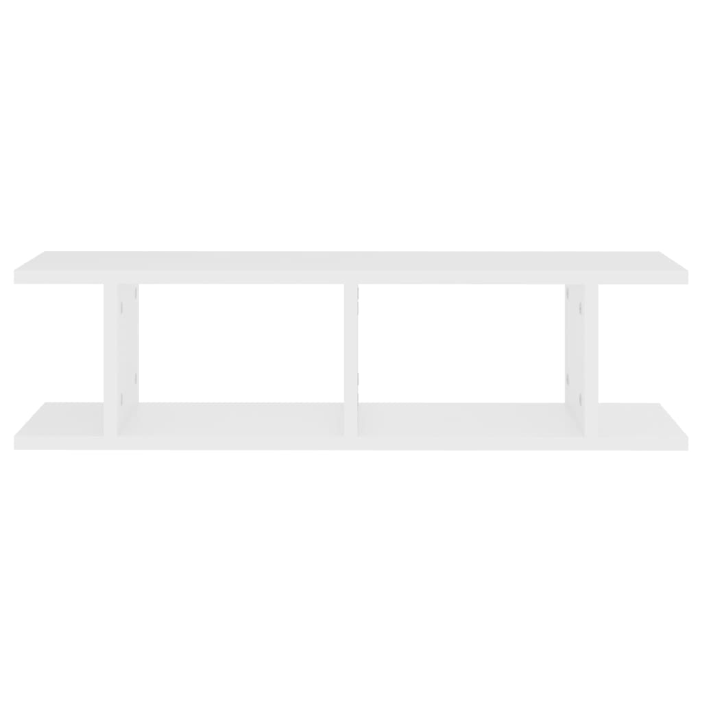vidaXL Wall Shelves 2 pcs White 75x18x20 cm Engineered Wood