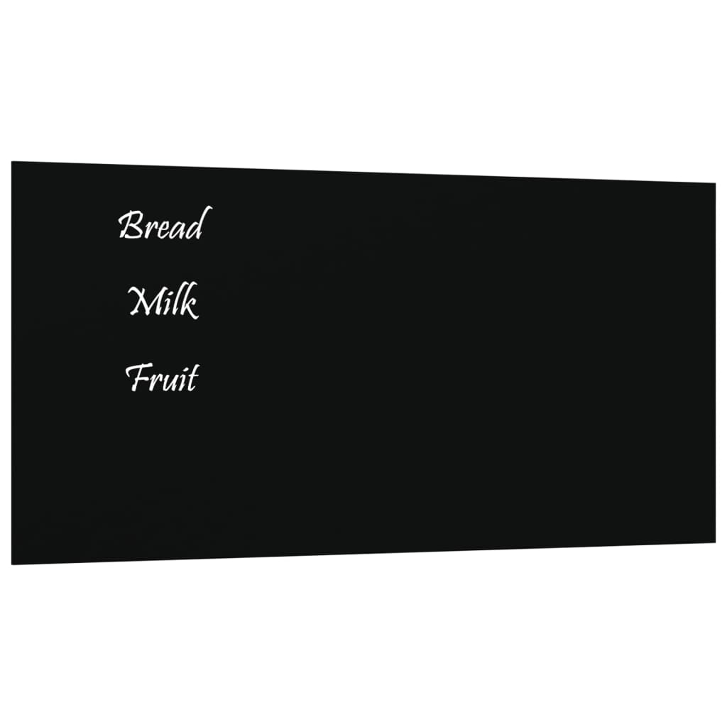 vidaXL Wall-mounted Magnetic Board Black 60x30 cm Tempered Glass