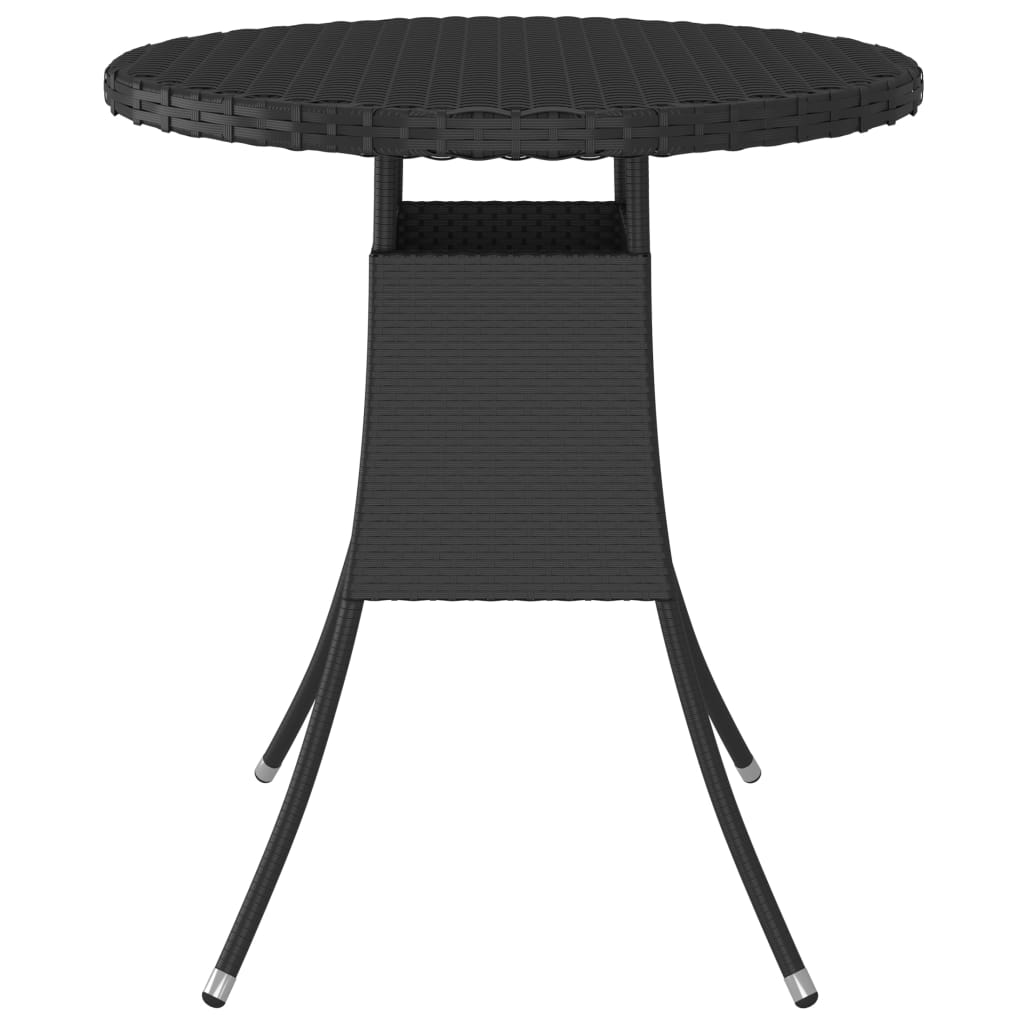 vidaXL Garden Table Black 70x70x73 cm Poly Rattan