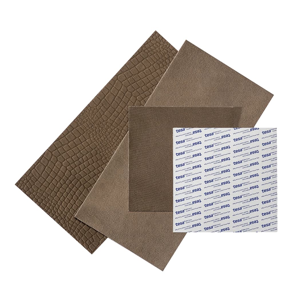 WallArt Leather Tiles Caine Pure Brown 32 pcs