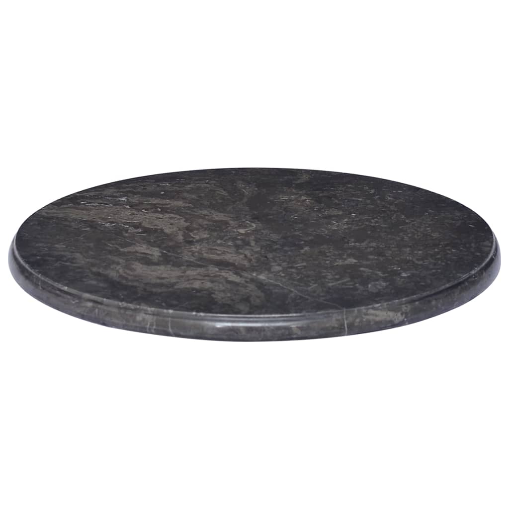 vidaXL Table Top Black Ø50x2.5 cm Marble
