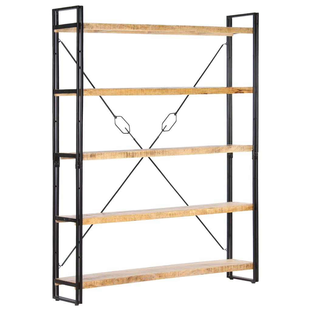 vidaXL 5-Tier Bookcase 140x30x180 cm Solid Mango Wood