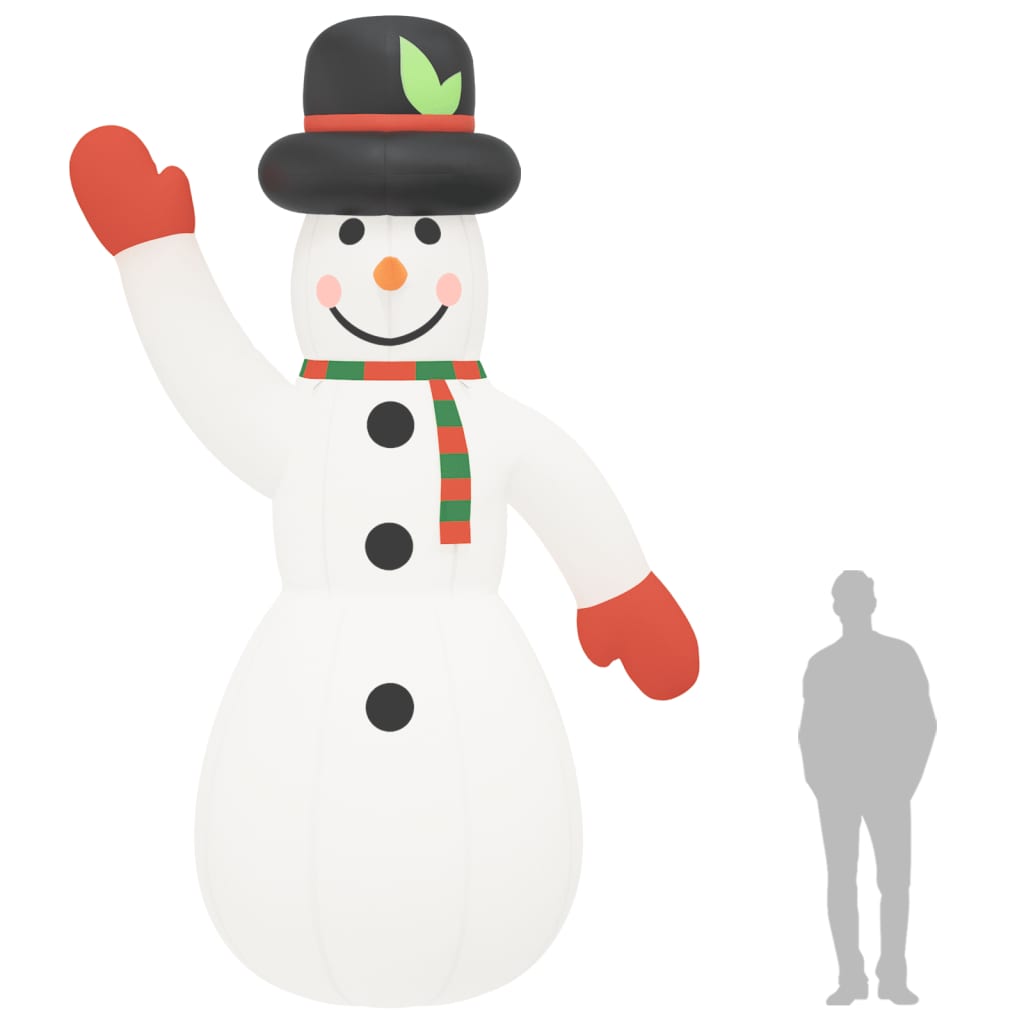 vidaXL Christmas Inflatable Snowman with LEDs 455 cm