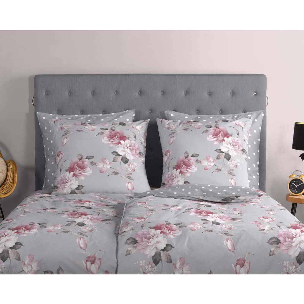 Good Morning Duvet Cover Belle 155x220 cm Grey vidaXL.ie