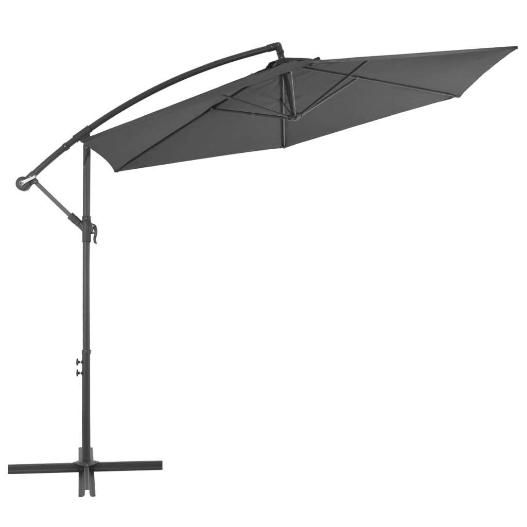 vidaXL Cantilever Umbrella with Aluminium Pole 300 cm Anthracite