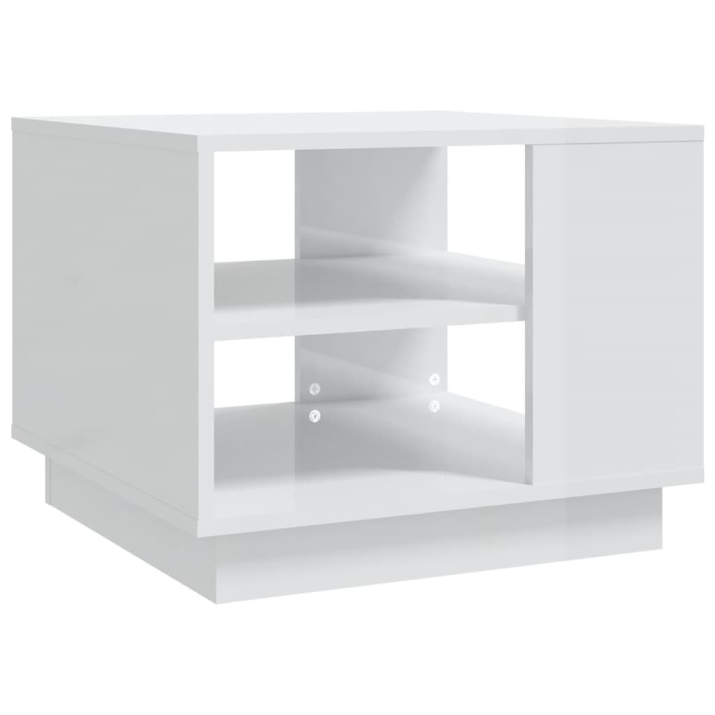 vidaXL Coffee Table High Gloss White 55x55x43 cm Engineered Wood