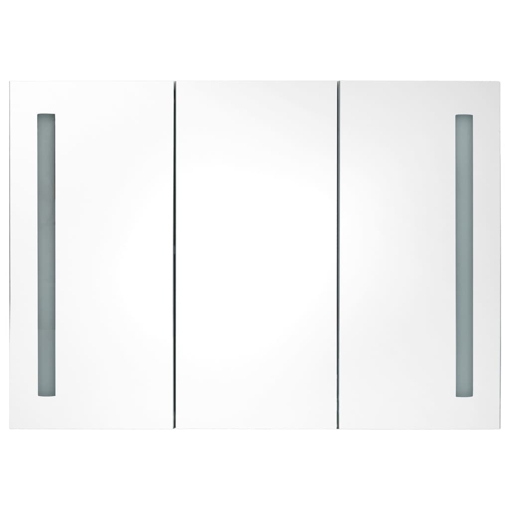 vidaXL LED Bathroom Mirror Cabinet 89x14x62 cm Grey