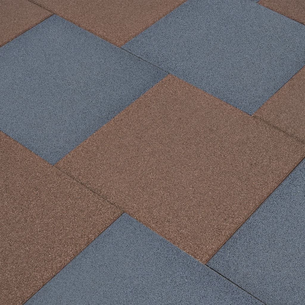 vidaXL Fall Protection Tiles 18 pcs Rubber 50x50x3 cm Grey