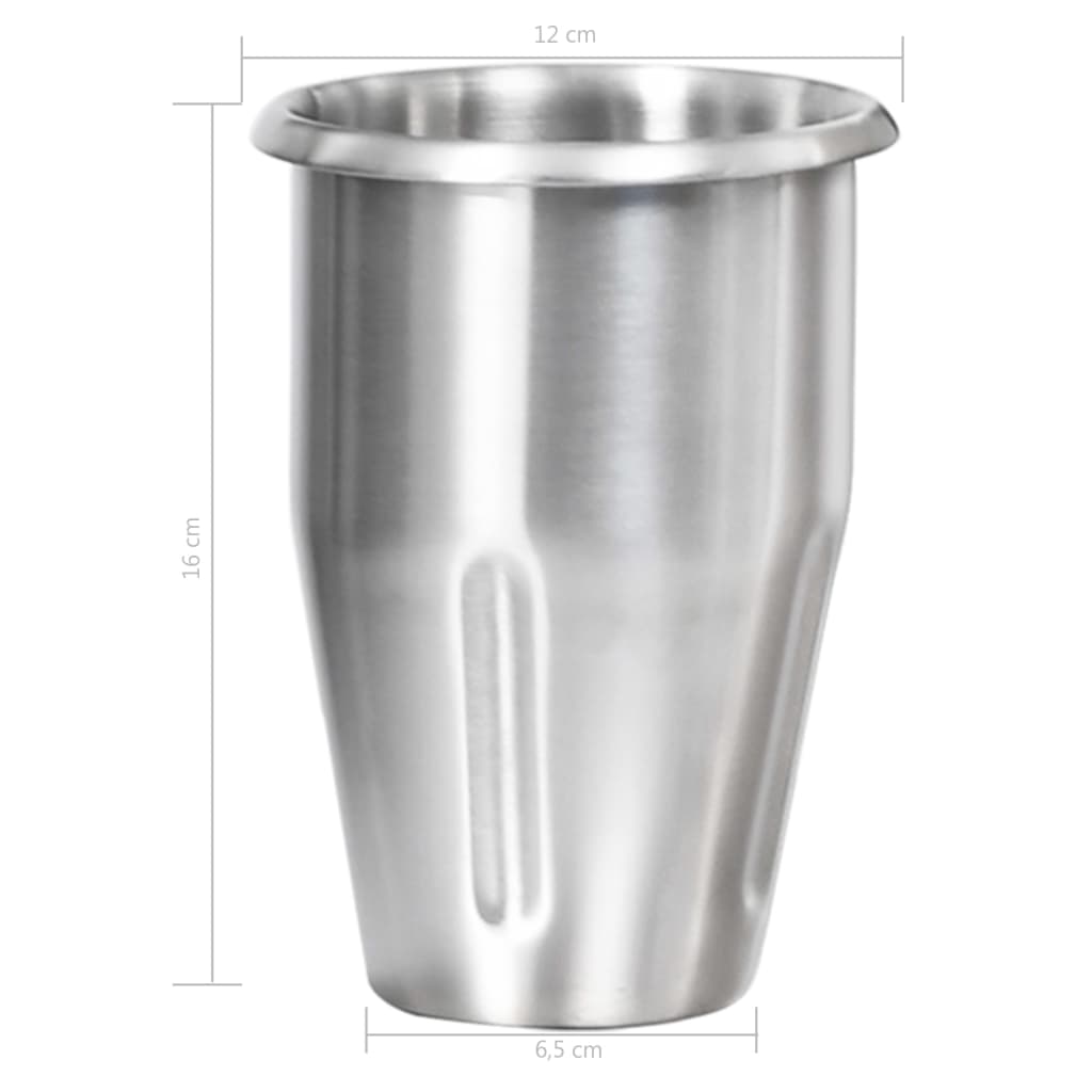 vidaXL Milkshake Mixer with Double Cups Stainless Steel 2 L