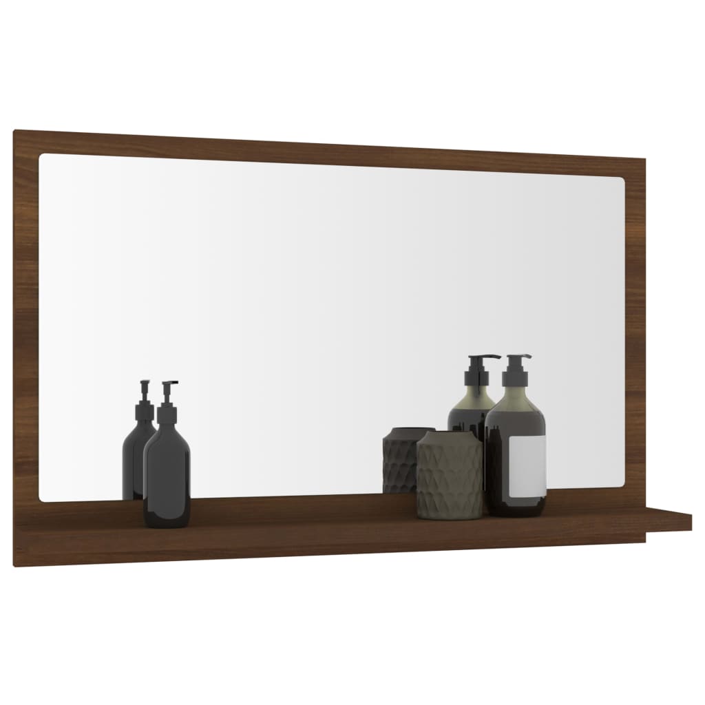 vidaXL Bathroom Mirror Brown Oak 60x10.5x37 cm Engineered Wood