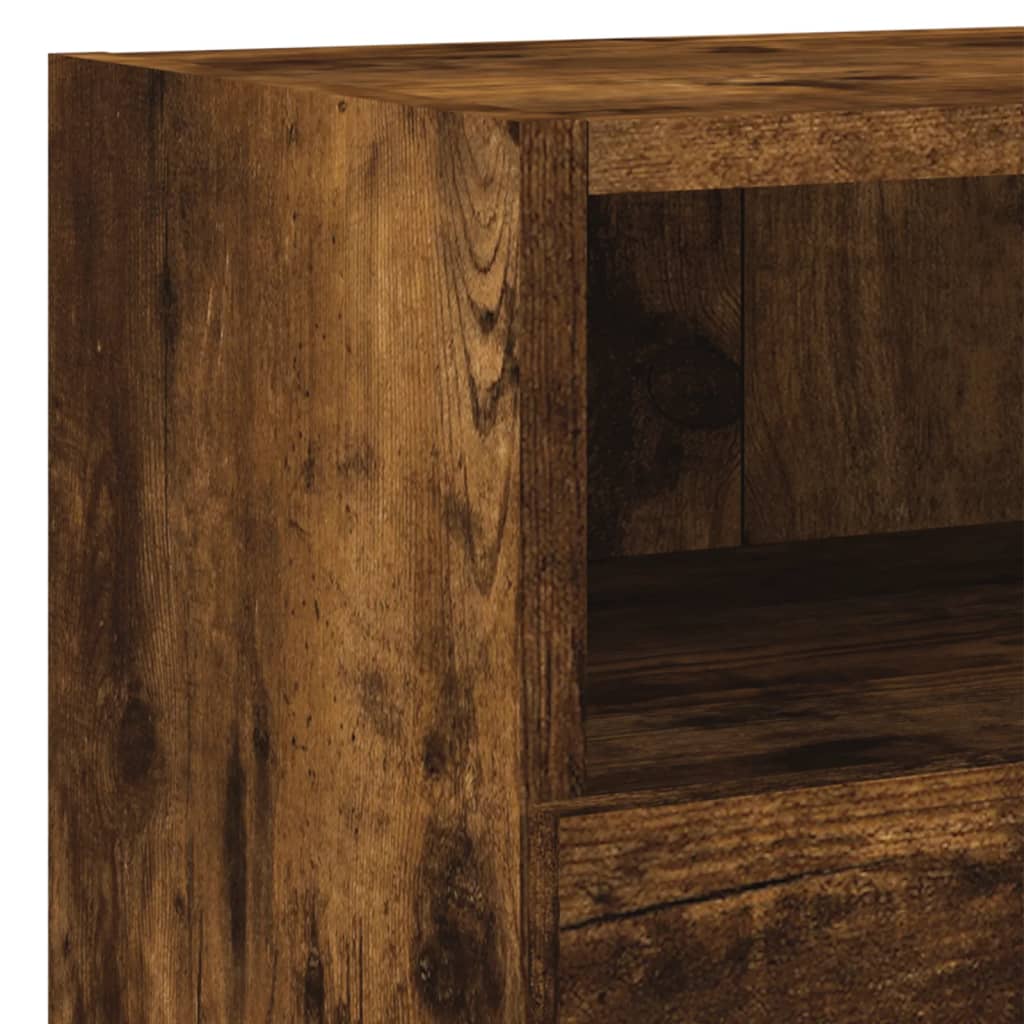vidaXL 4 Piece TV Wall Units Smoked Oak Engineered Wood
