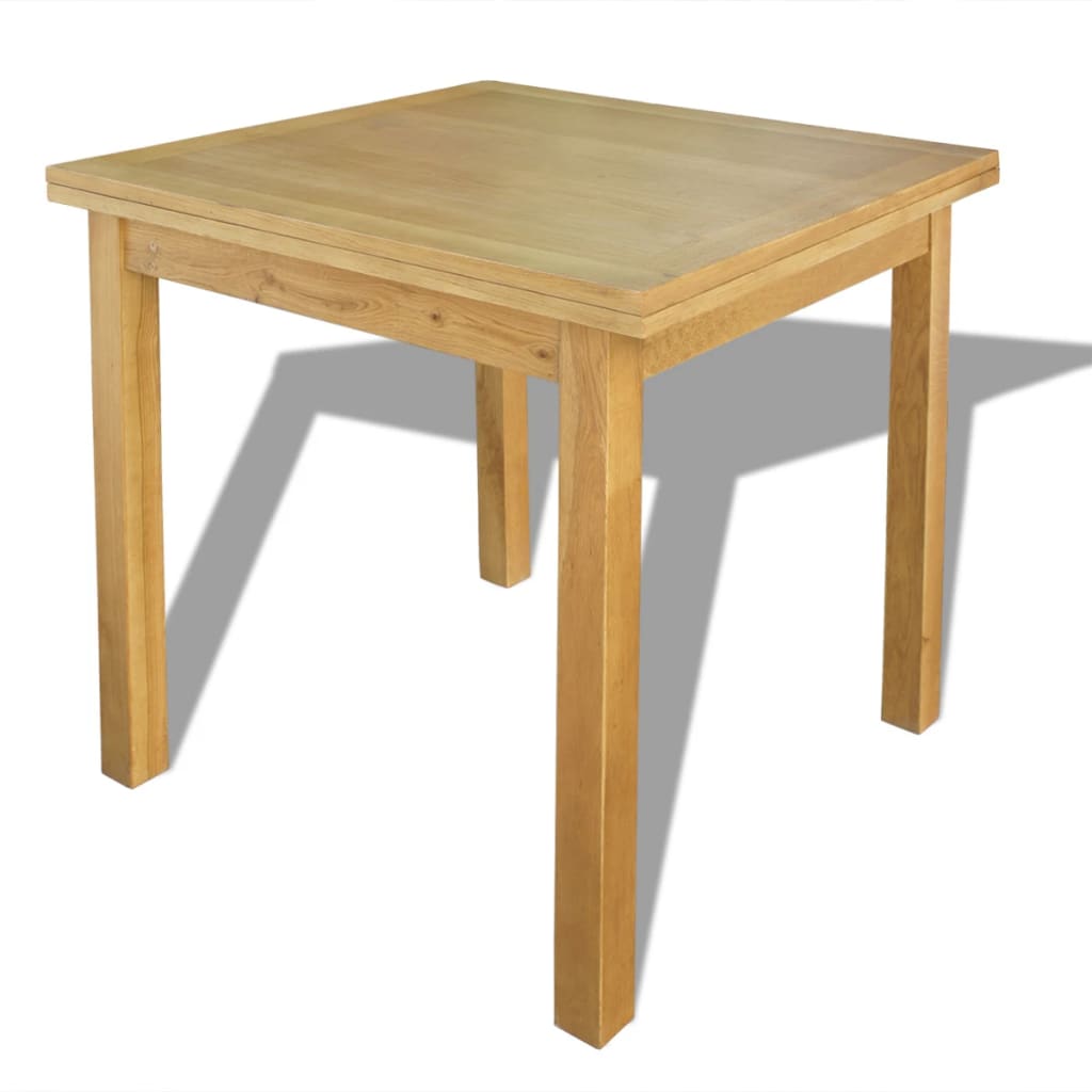 vidaXL Extendable Table 85x85x75 cm Solid Oak Wood