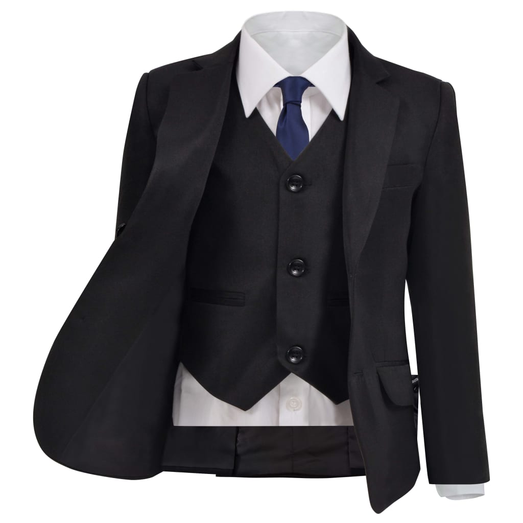 vidaXL Children's 3 Piece Dinner Suit Size 116/122 Black