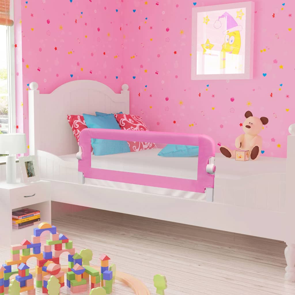 vidaXL Toddler Safety Bed Rail Pink 120x42 cm Polyester
