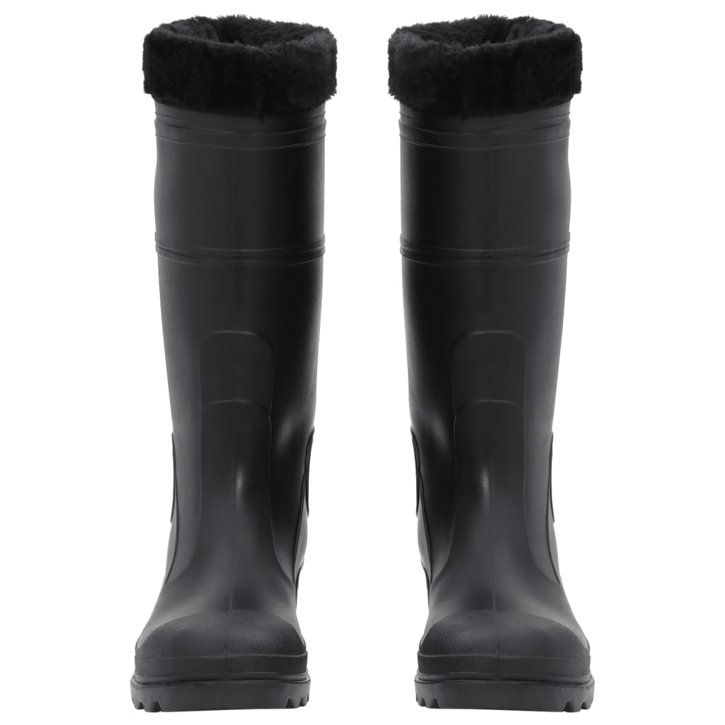 vidaXL Rian Boots with Removable Socks Black Size 43 PVC