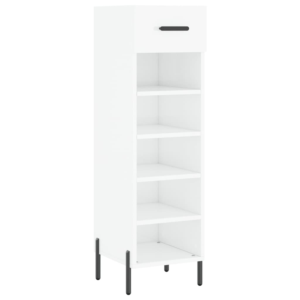 vidaXL Shoe Cabinet High Gloss White 30x35x105 cm Engineered Wood