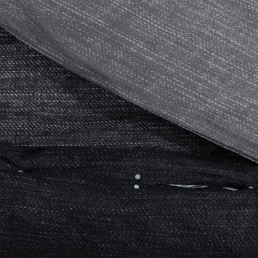 vidaXL Duvet Cover Set Dark Grey 225x220 cm Cotton