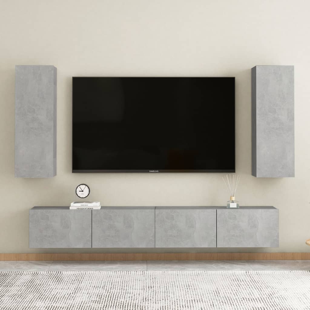 vidaXL TV Cabinet Concrete Grey 30.5x30x90 cm Chipboard