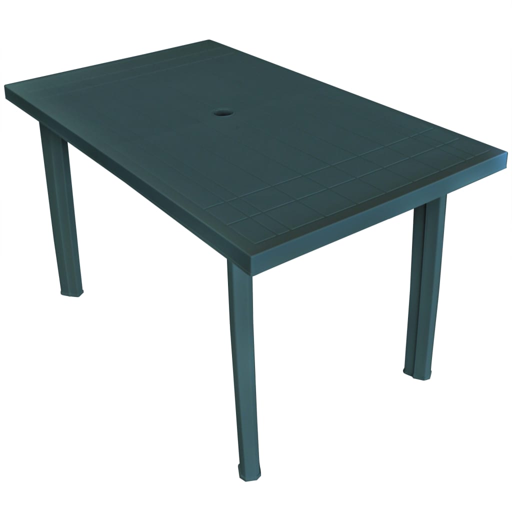vidaXL Garden Table Green 126x76x72 cm Plastic