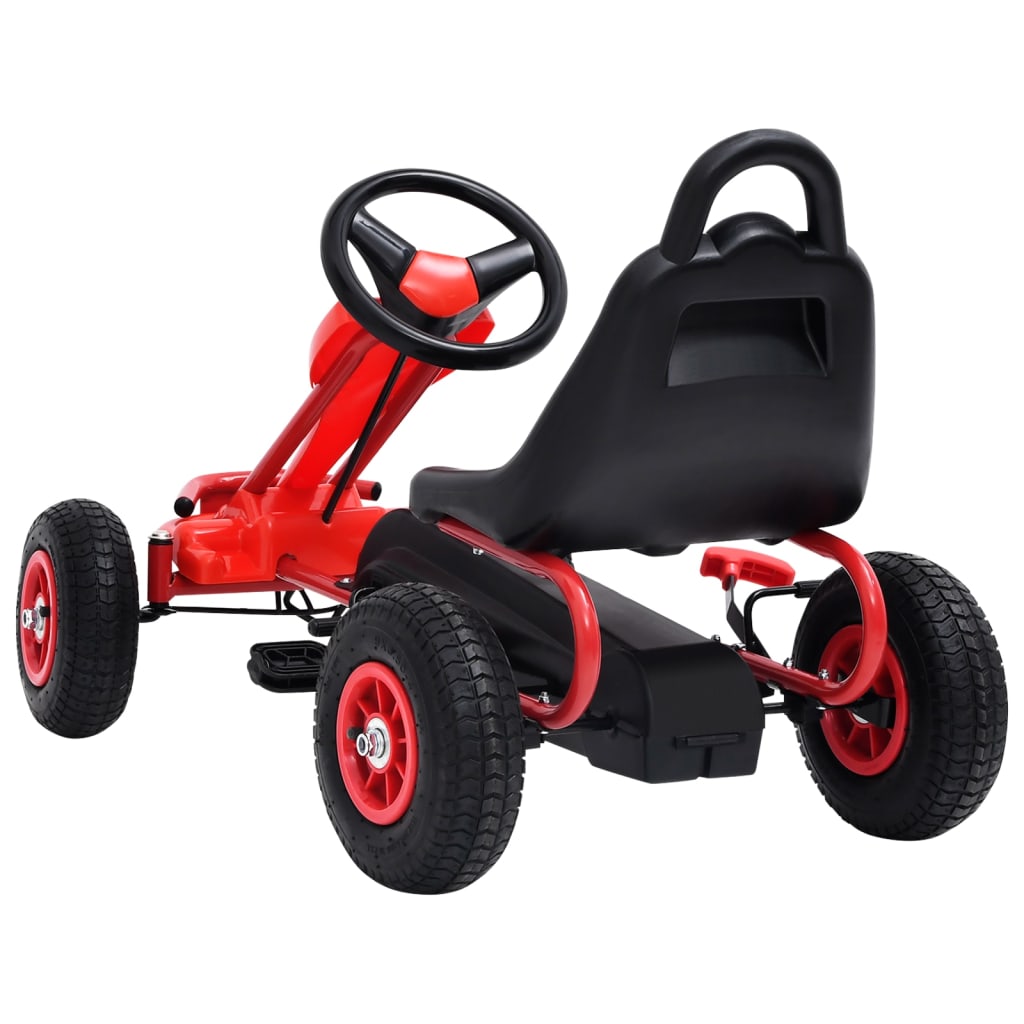 vidaXL Pedal Go-Kart with Pneumatic Tyres Red