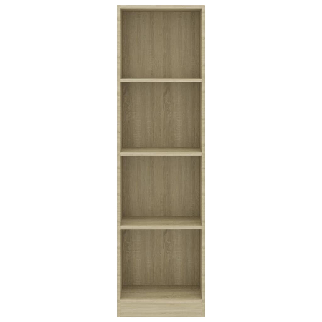 vidaXL 4-Tier Book Cabinet Sonoma Oak 40x24x142 cm Engineered Wood