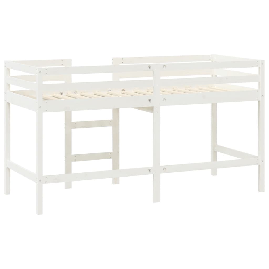 vidaXL Kids' Loft Bed with Ladder White 90x200 cm Solid Wood Pine