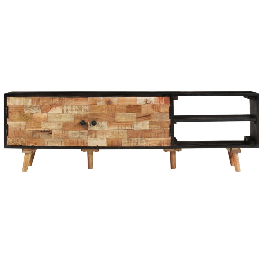 vidaXL TV Cabinet 140x30x45 cm Rough Mango Wood and Solid Acacia Wood