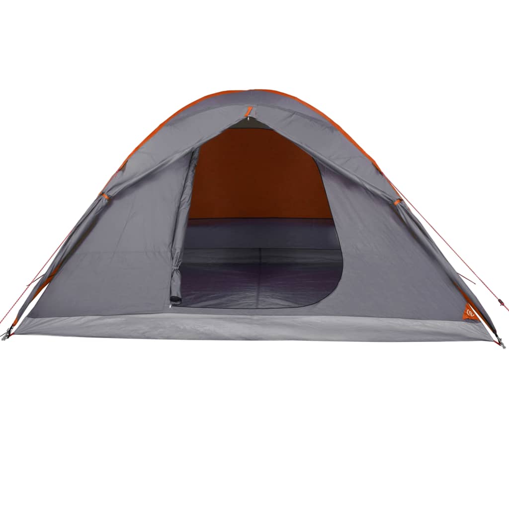 vidaXL Camping Tent Dome 6-Person Grey and Orange Waterproof