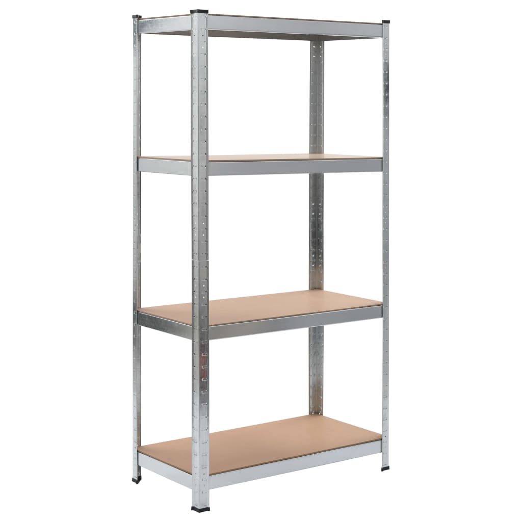 vidaXL Storage Shelves 2 pcs Silver 80x40x160 cm Steel and MDF
