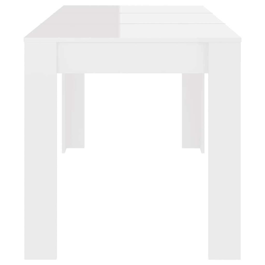 vidaXL Dining Table High Gloss White 140x74.5x76 cm Engineered Wood