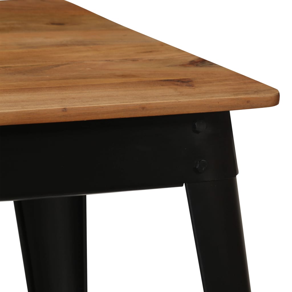 vidaXL Dining Table Solid Acacia Wood and Steel 120x60x76 cm