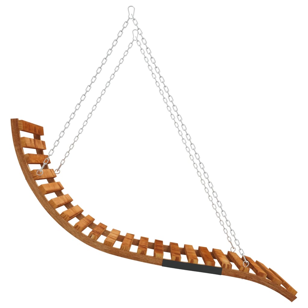 vidaXL Swing Bed Solid Bent Wood with Teak Finish 115x147x46 cm