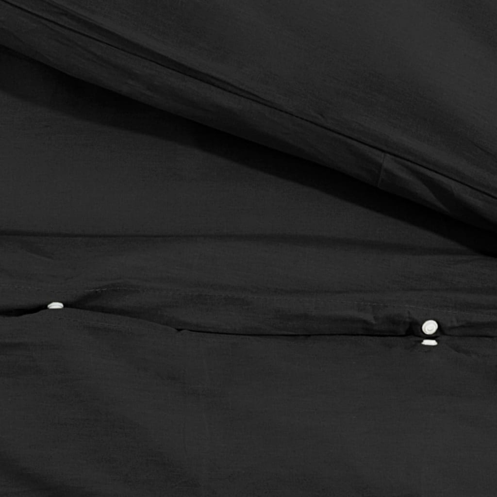 vidaXL Duvet Cover Set Black 135x200 cm Light-weight Microfiber